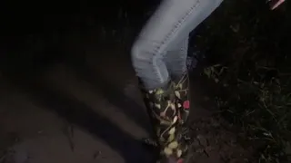 Nighttime Muddy Boot Licking