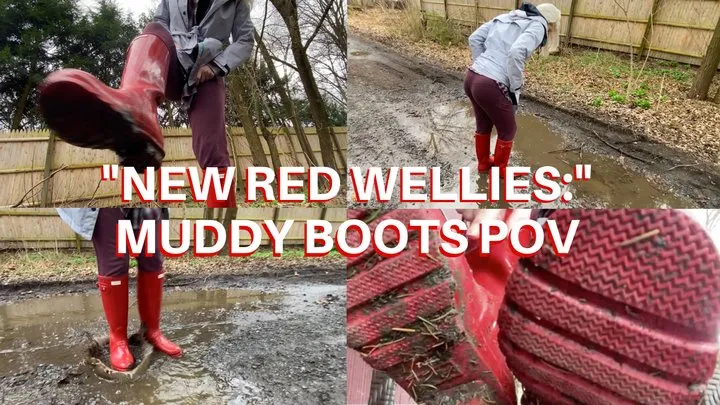 New Red Wellies - Muddy Boot Slave POV (Mobile )