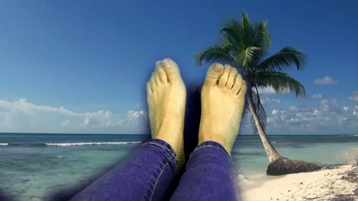 Relax by watching Miss Minnie's bare feet and listening to the sound of ocean waves SHORT VERSION