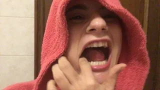 brushing with a very intense finger after a shower