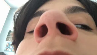 the inside of miss minnie's nostrils - great exploration of the inside of a beautiful nose