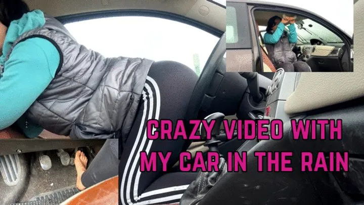 super crazy video on a rainy day - cranking, pedal pumping and horning my car - missminniexxx