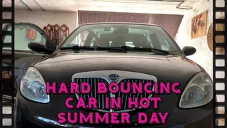 new car bouncing video editing on a hot summer day