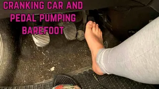 cranking video with a part of pedal pumping barefoot