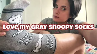 love my gray snoopy socks