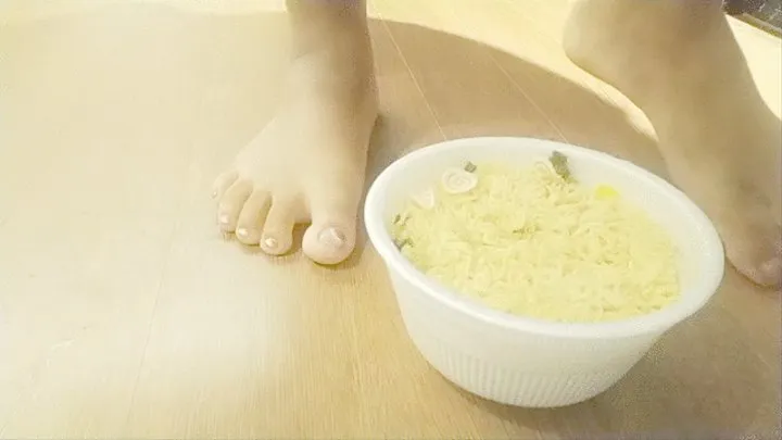 Stomping Cup of Noodles Barefoot