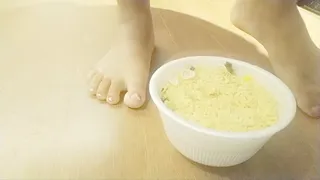 Stomping Cup of Noodles Barefoot