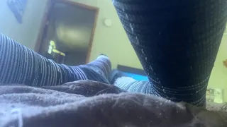 Shrinking fetish - A Tiny Human Sniffs Giantess Socks as She Watches a Movie POV, Foot fetish, Giantess, Sock fetish