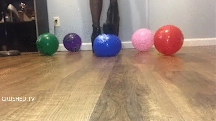 mae Popping balloons in my sexy booted heels