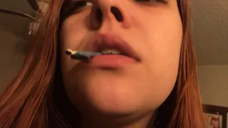 Giantess Mae lips smoking