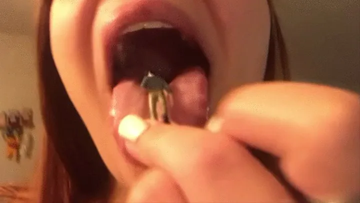 Giantess Mae licks and consumes tiny employee