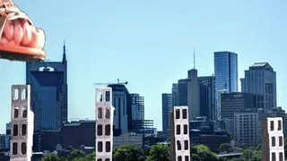 Giantess Plays with Tiny City