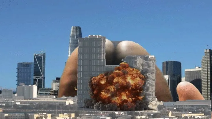 Giantess Big Ass Destroys Teenie City