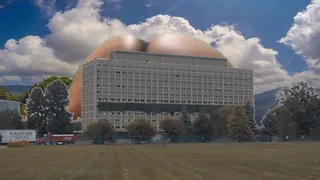 Giantess uses Big Ass to Destroy Building