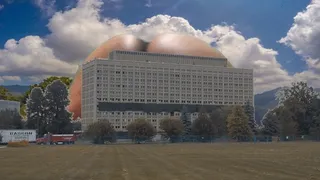 Giantess uses Big Ass to Destroy Building