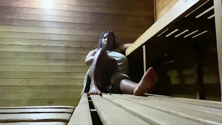 Teenie Sneaks into Sauna with Giantess POV