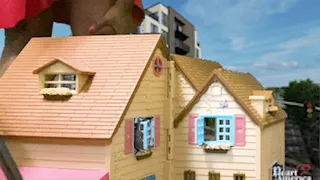 Giantess Cleans up Tiny Town