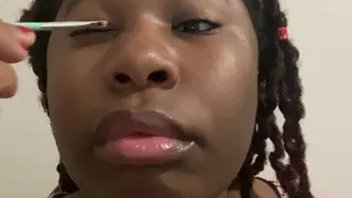 Giantess Putting Makeup on Sexy Eyes