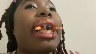 Giantess Watching TV Tormenting Teeny with her Sexy Mouth