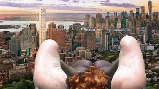 Giantess gets Vitamin D3 as she Plays with Tiny City