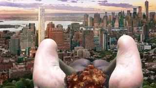 Giantess gets Vitamin D3 as she Plays with Tiny City