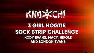3 Girl Hogtie Sock Strip Challenge