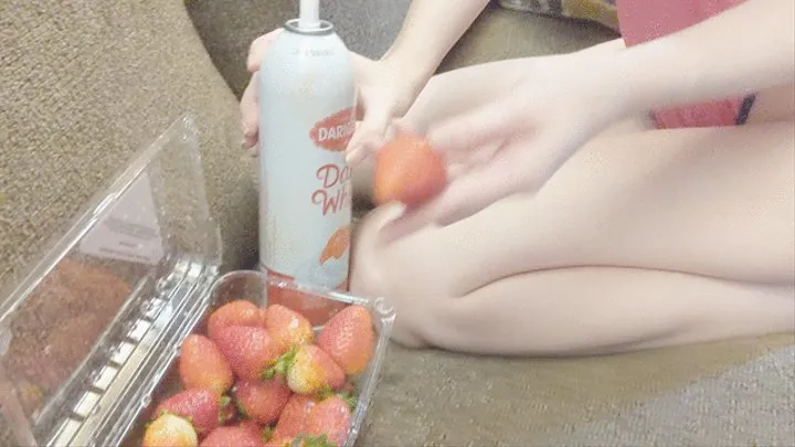 Eating Strawberries with Whipped Cream and Friends