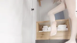 Foot Worship Tease and Stocking Play 2 Girl