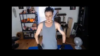 Hot trans man lifts weights