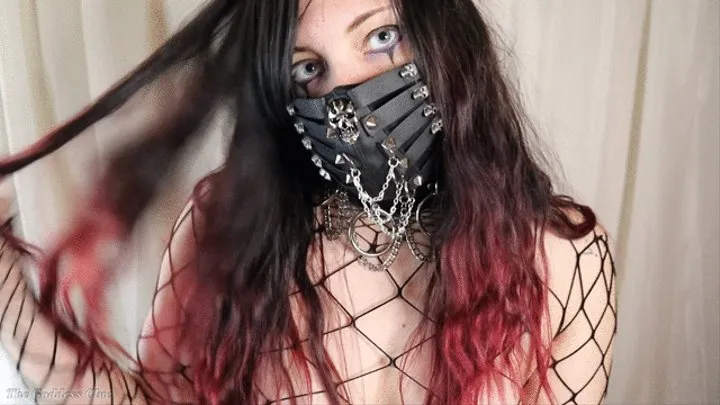 Goth Girl Plays with Nipple Clamps