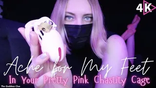 Ache for My Feet in your Pretty Pink Chastity Cage - - The Goddess Clue, Domination, Humiliation, Chastity Slave, Foot Slave Training and Orgasm Control