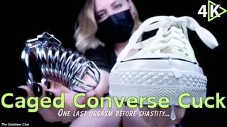 Caged Converse Cuck - - The Goddess Clue, One Last Orgasm Before Chastity, Cuck Boyfriend, Converse Fetish, Keyholding, Femdom Girlfriend, Shoe Fetish, Foot Fetish, Feet JOI and Cum Eating Instructions