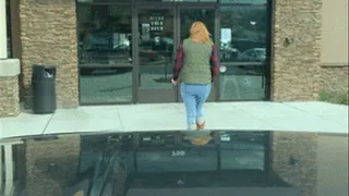 Scarlet Pees 2 Pairs of Pants in front of 2 Different Stores - 2 Wettings