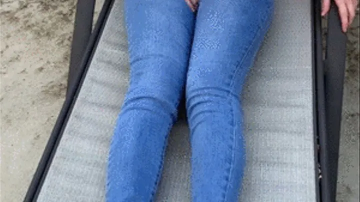 Scarlet Floods Her Jeans on the Deck!