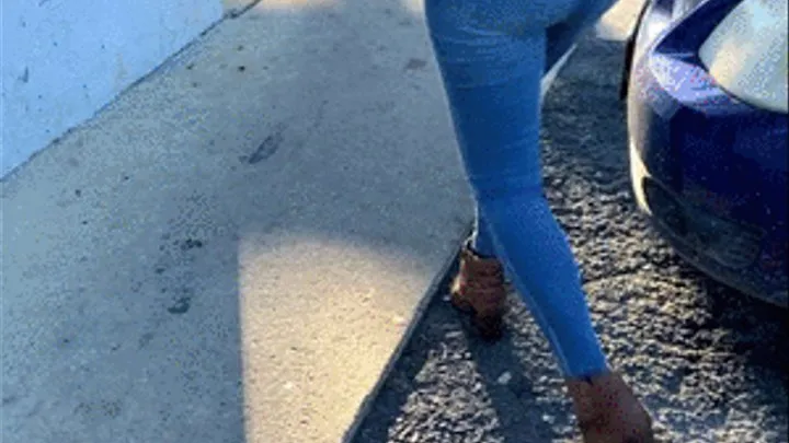 Scarlet SOAKS Her Tight Jeans at the Gas Station!