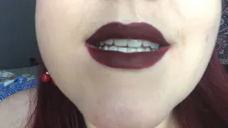 BBW Goddess vore, teasing and biting, mouth close up
