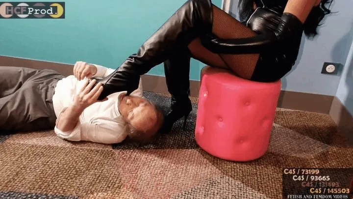 MISTRESS ANGELINA humiliates her Paypig with FOOT DOMINATION