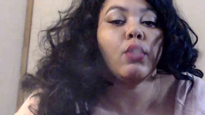 Smoke Clouds and Cleavage With Ebony BBW Angeliqua Kasey