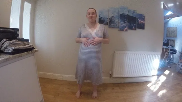 Step-Mom to be strips in Maternity Dress