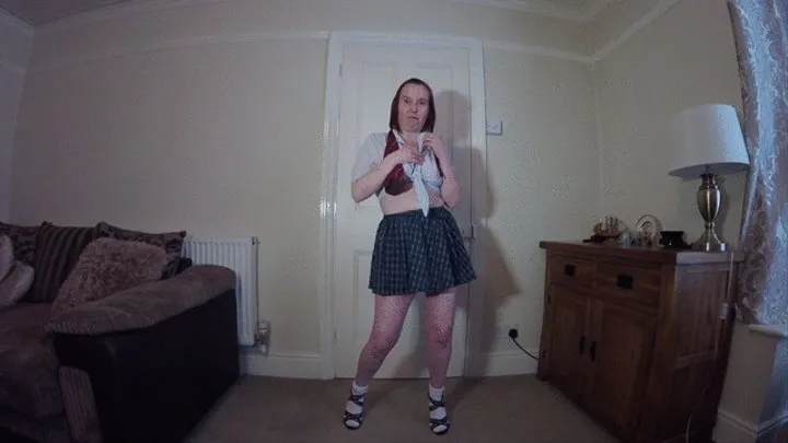 striptease in sexy school uniform