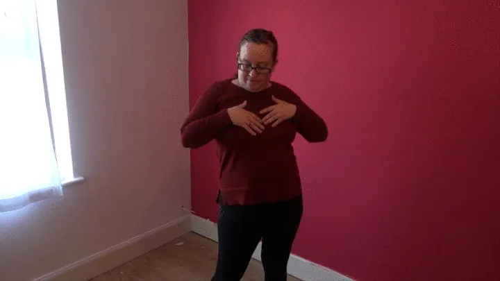 Wife strips while moving house and black leggings and sweater