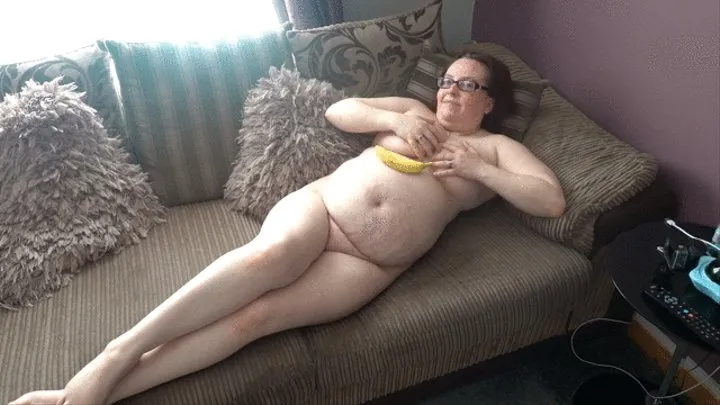 UK wife naked playing with banana