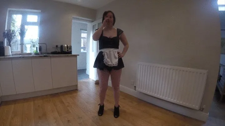 French Maid Strip dance in ankle boots