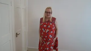 doing a sexy dance in Apron and black stockings
