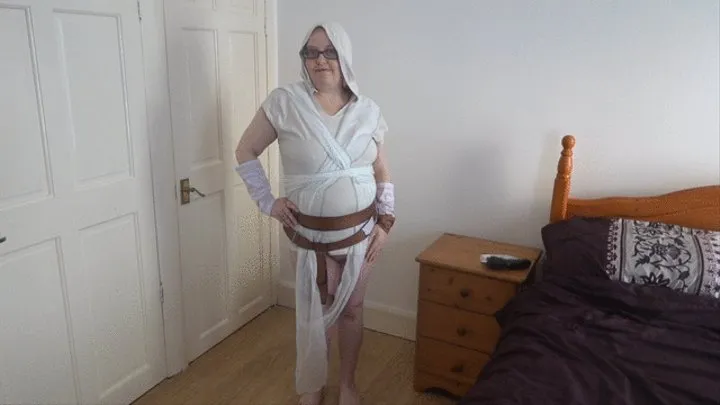 Star wars Rey cosplay using new black dildo