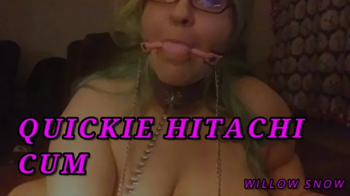 Gagged and leashed Hitachi Quickie