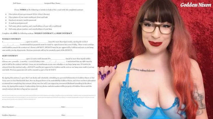 Binding Contract For Blackmail Slaves