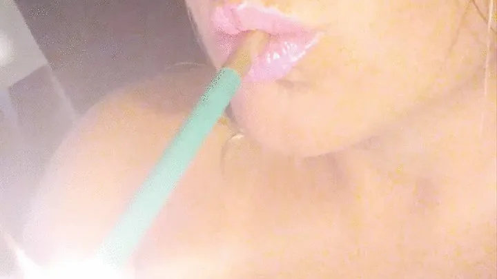 Sensual smoking after shower