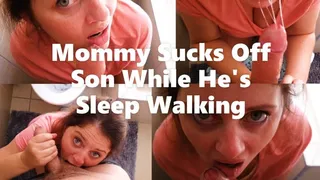 Step-Mommy Sucks Off Step-Son While He is Rest Walking