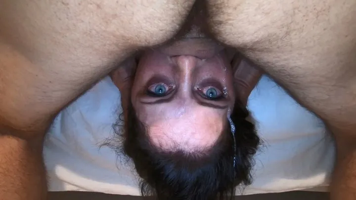 Face Fucked Upside Down and Cum down Throat